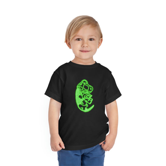 Toddler NEON Brachiosaurus Skeleton Tee - Green