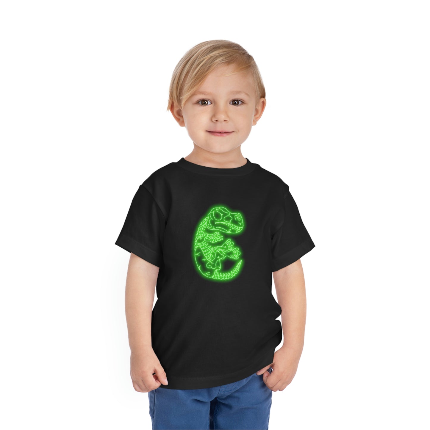 Toddler NEON T-Rex Skeleton Tee - Green