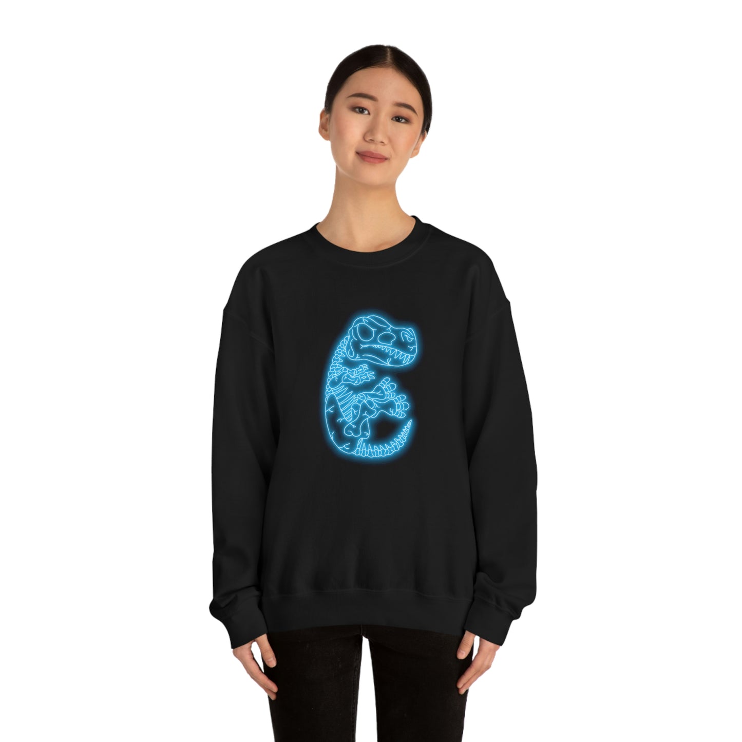 NEON T-Rex Skeleton Sweatshirt - Blue