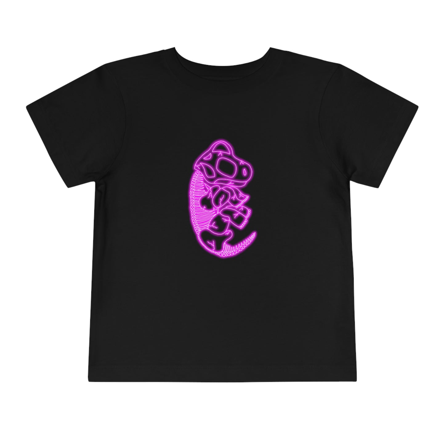 Toddler NEON Brachiosaurus Skeleton Tee - Pink