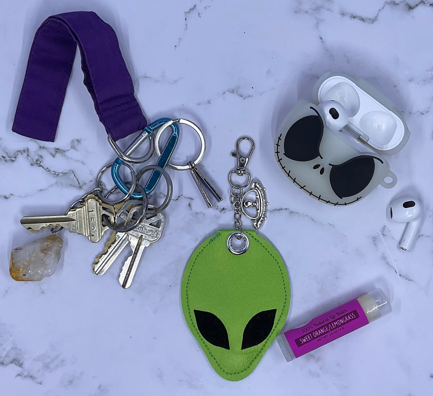 Alien Chapstick Keychain