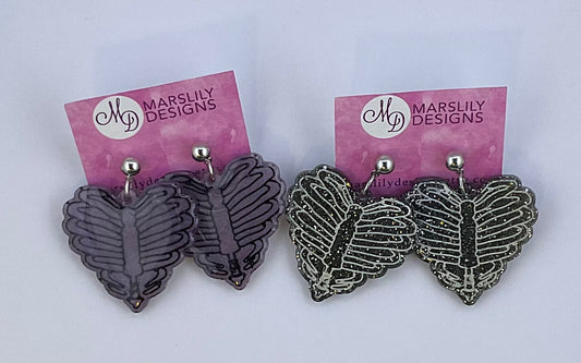 Rib Cage Heart Earrings