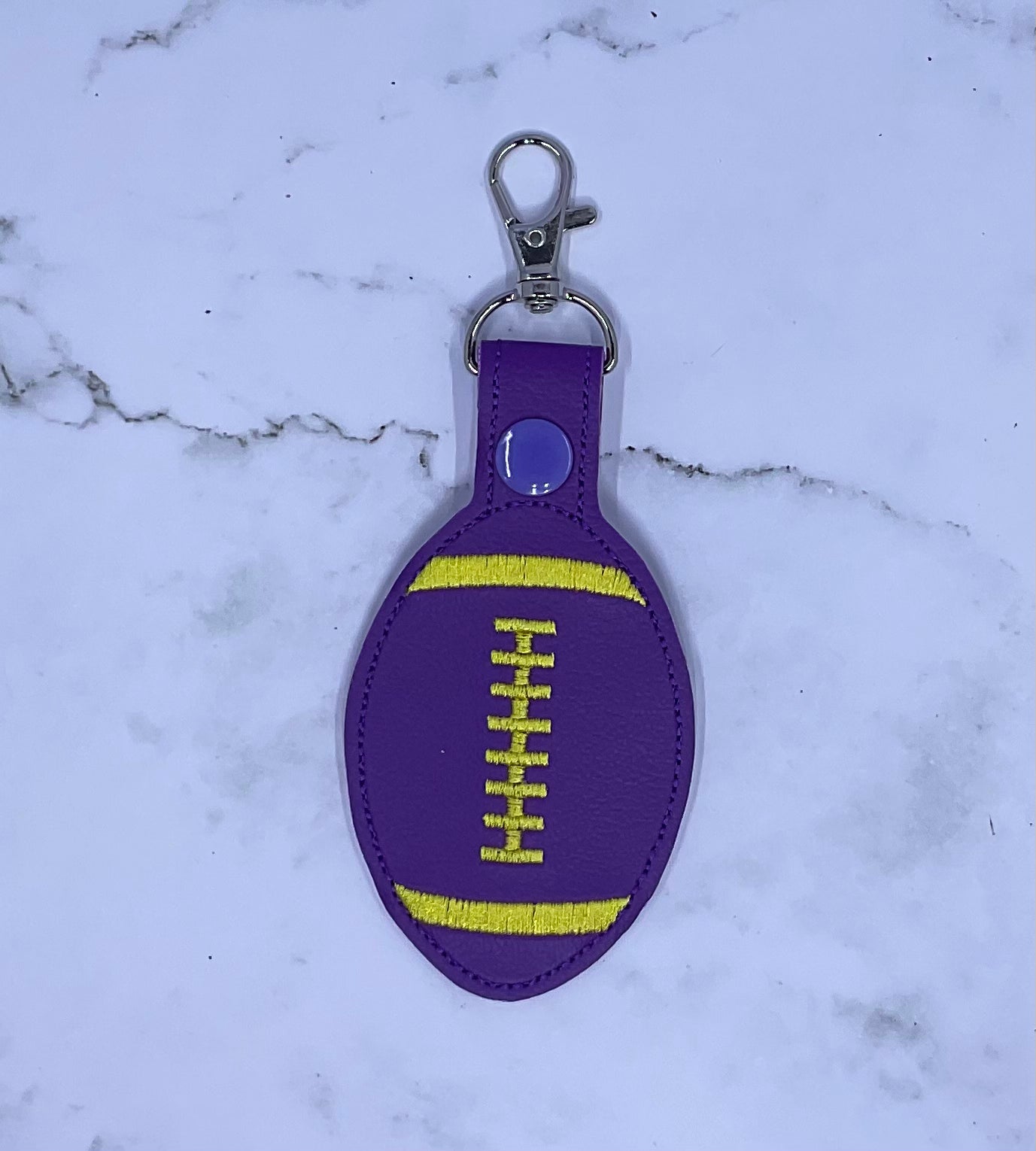 Football Embroidery Keychain