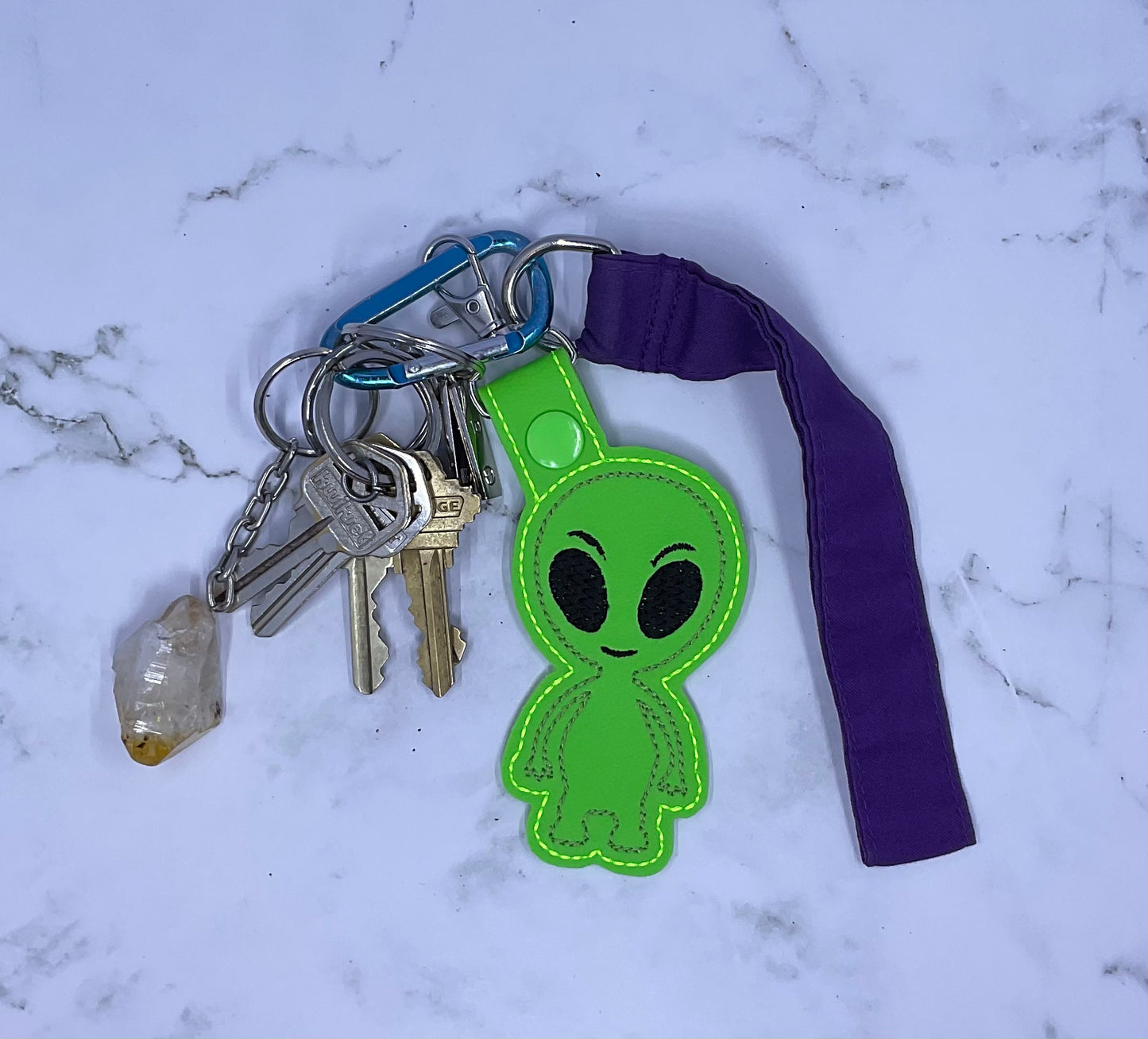 Alien Embroidery Keychain