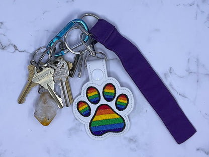 PRIDE Paw Keychains