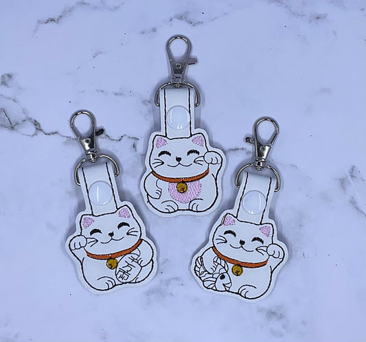 Lucky Kitty Cat Keychain