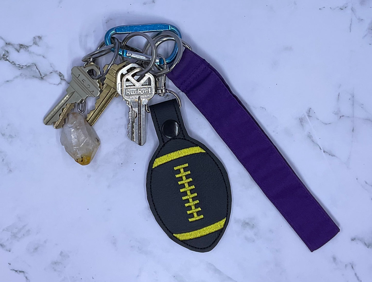 Football Embroidery Keychain