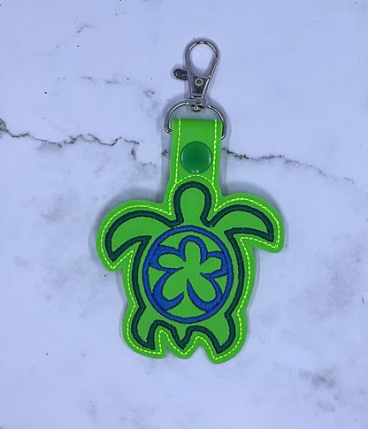 Turtle Embroidery Keychain