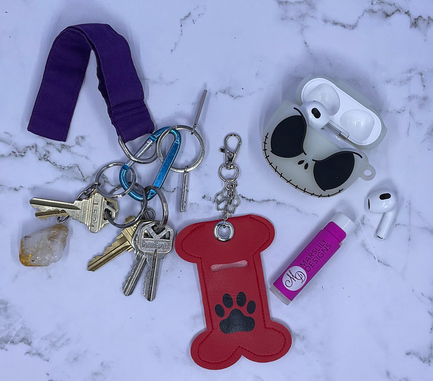 Doggie Bone Chapstick Keychain