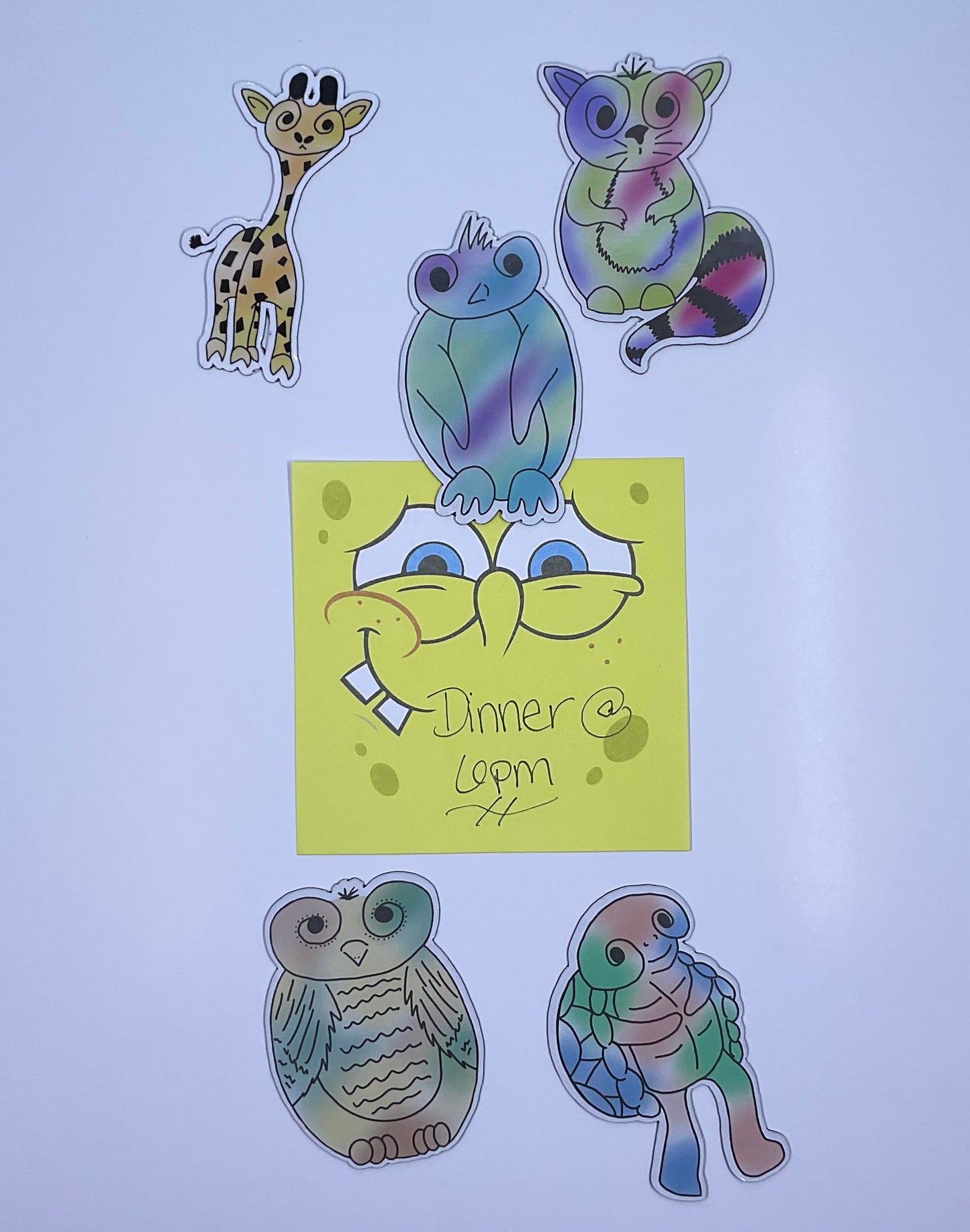 Swirly Face Animal Magnets