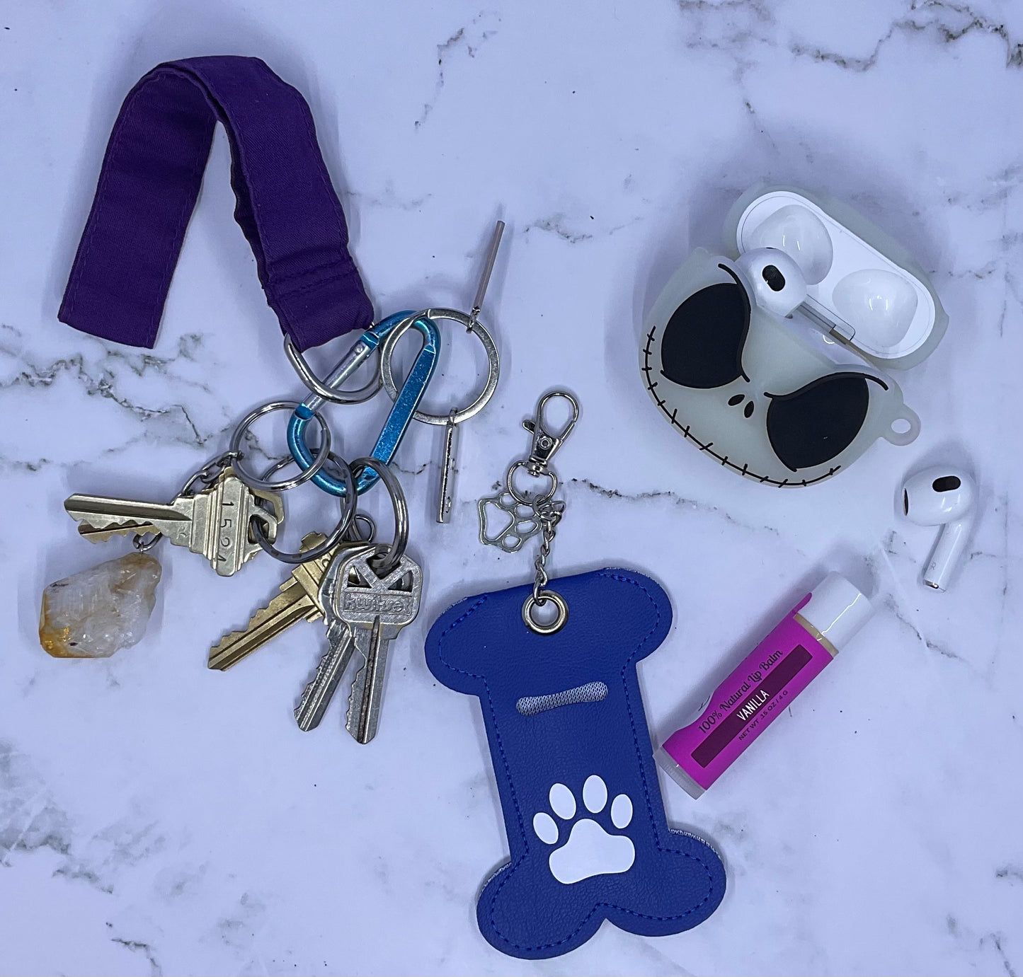 Doggie Bone Chapstick Keychain