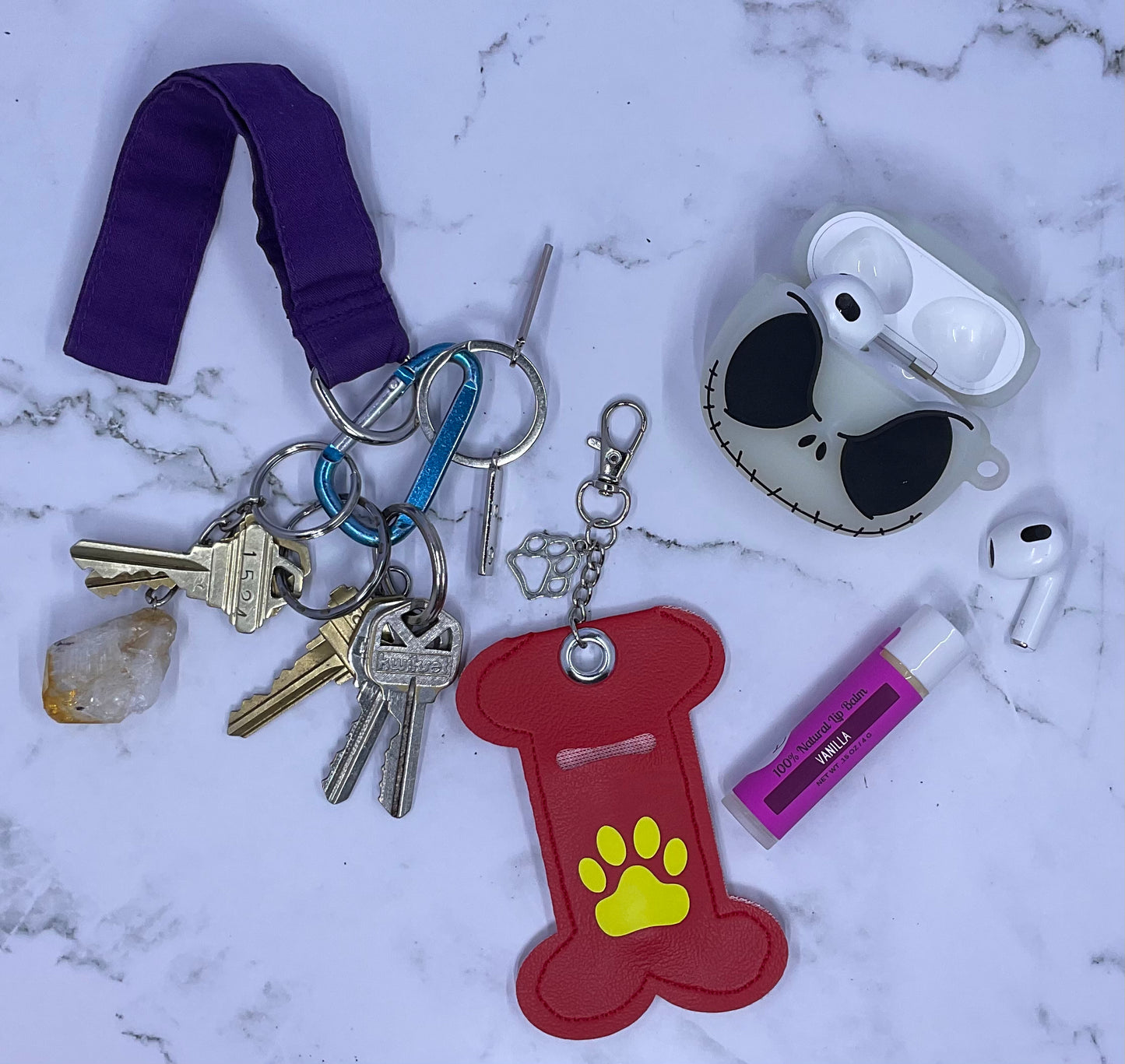 Doggie Bone Chapstick Keychain