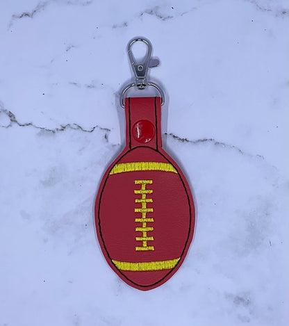 Football Embroidery Keychain