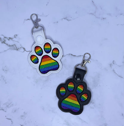 PRIDE Paw Keychains