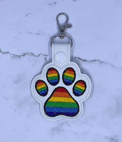 PRIDE Paw Keychains