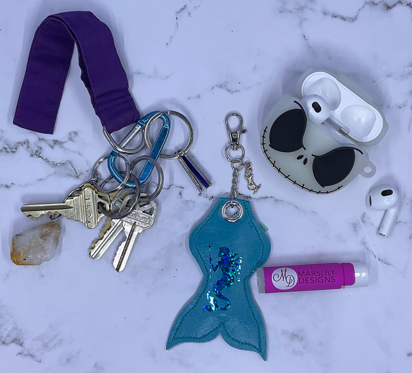 Mermaid Chapstick Keychain