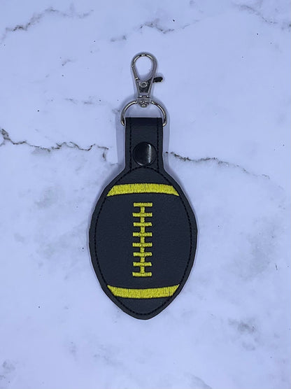 Football Embroidery Keychain