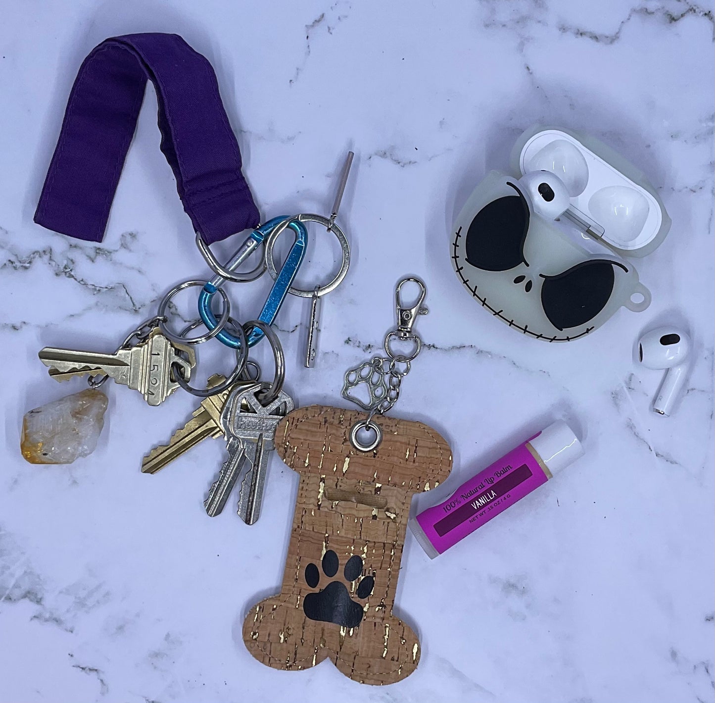 Doggie Bone Chapstick Keychain