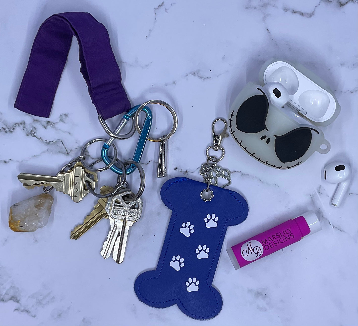 Doggie Bone Chapstick Keychain