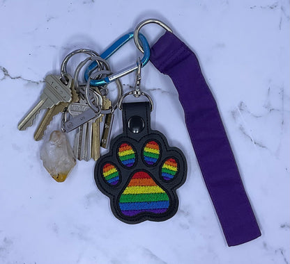 PRIDE Paw Keychains