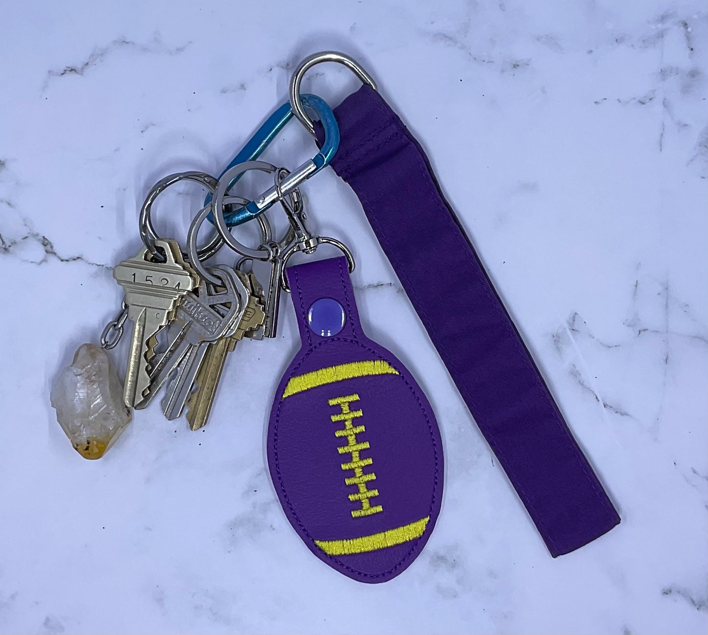 Football Embroidery Keychain