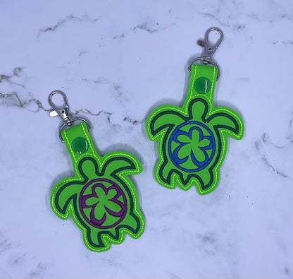 Turtle Embroidery Keychain