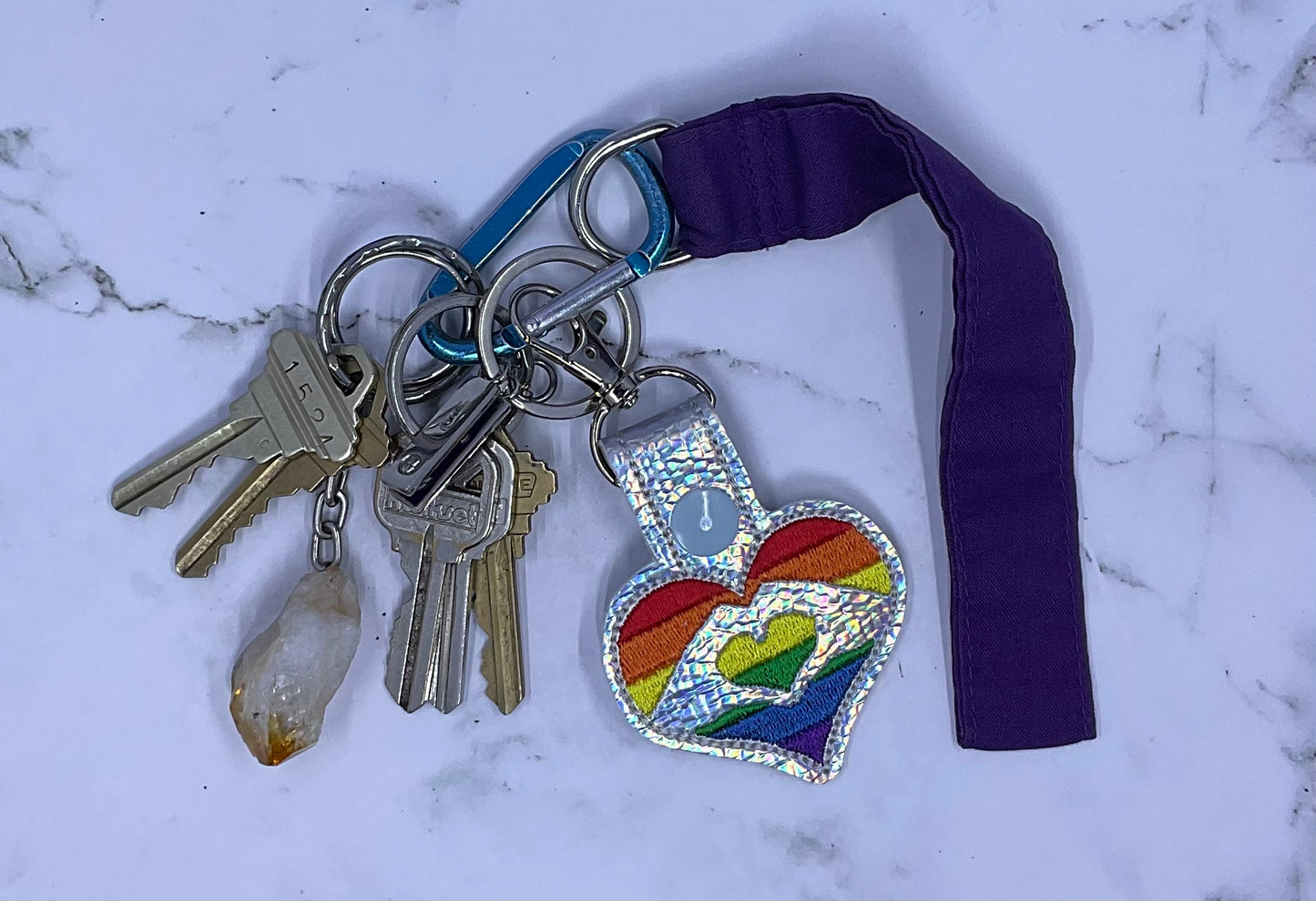 PRIDE Heart Keychain