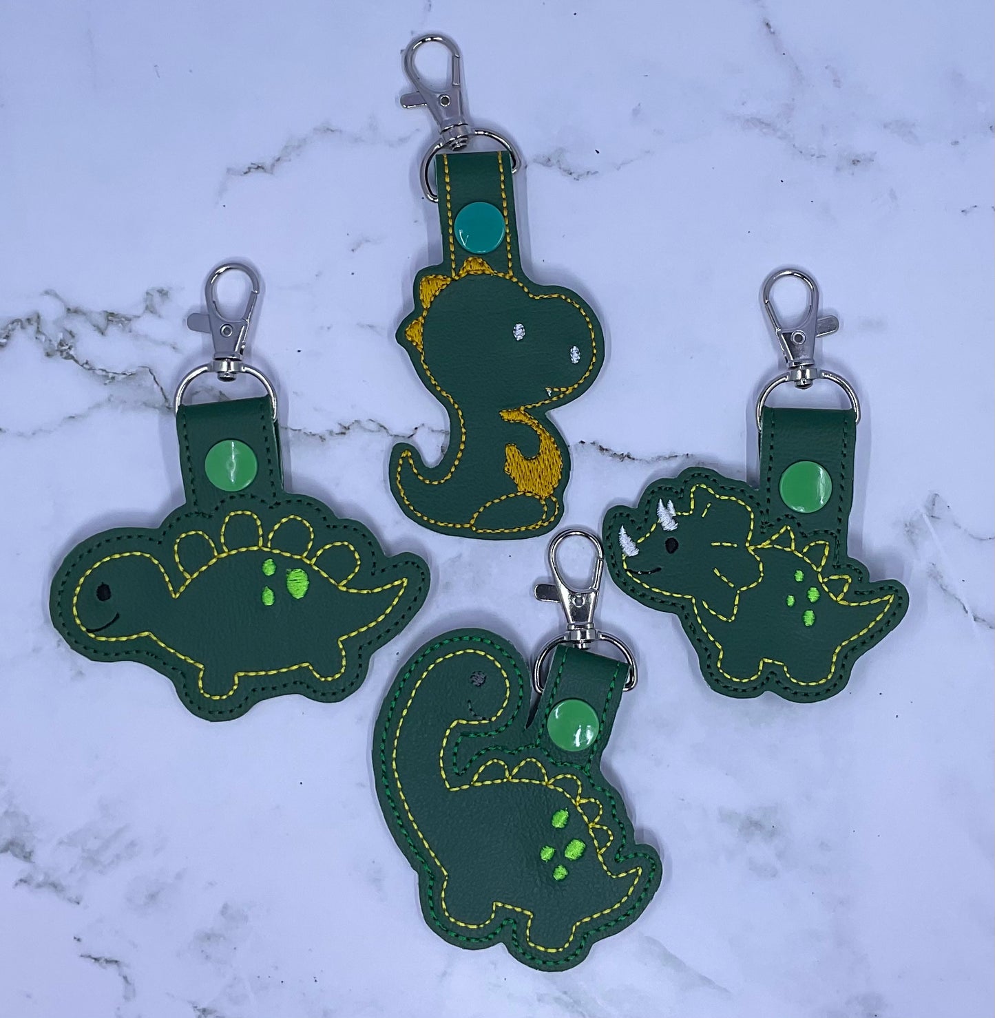 Dinosaur Embroidery Keychain