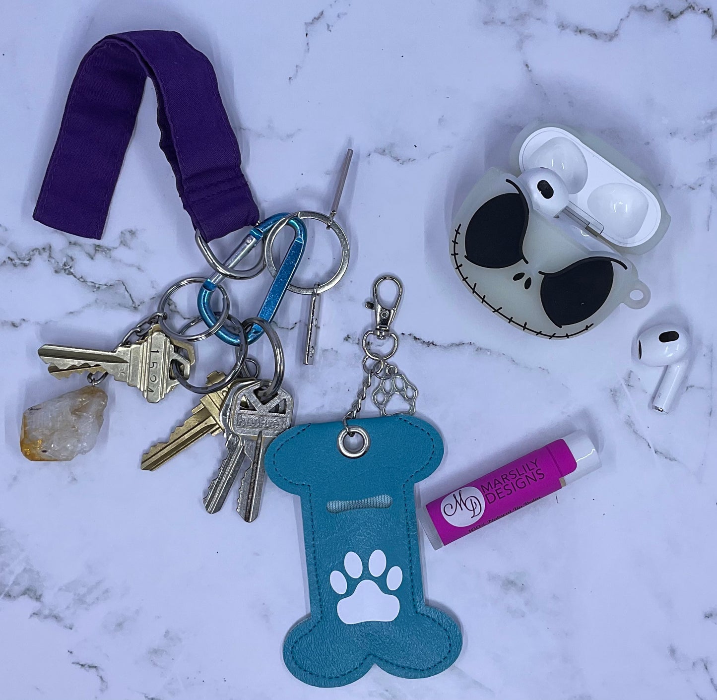 Doggie Bone Chapstick Keychain