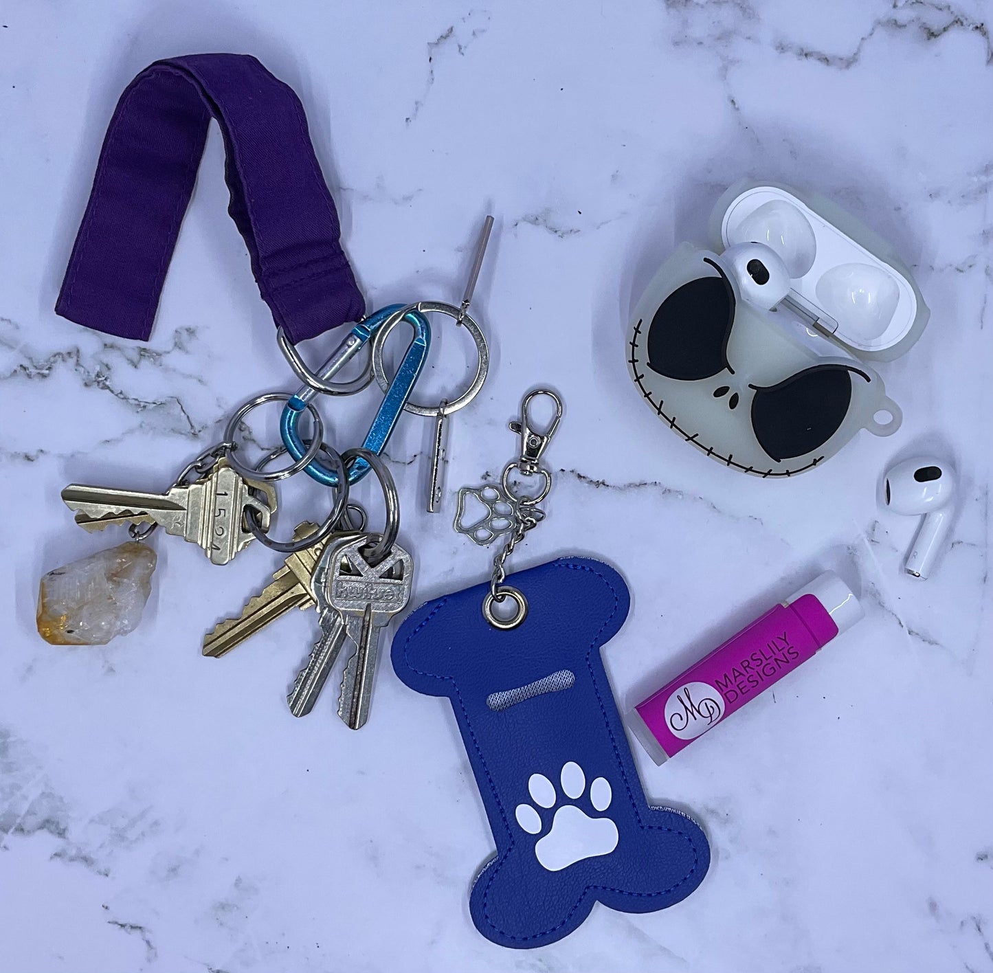 Doggie Bone Chapstick Keychain