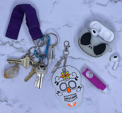 Sugar Skull Chapstick Keychain