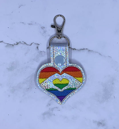 PRIDE Heart Keychain