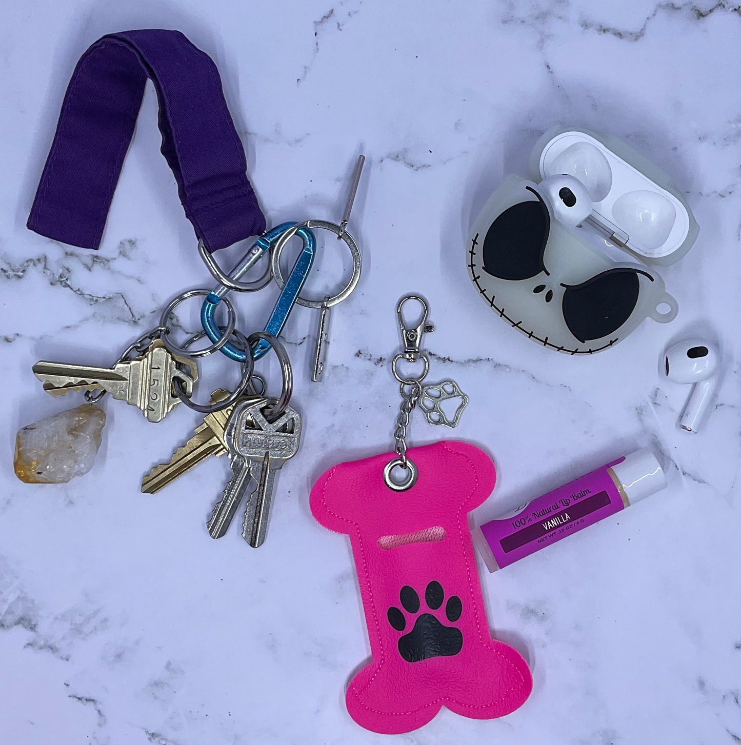 Doggie Bone Chapstick Keychain