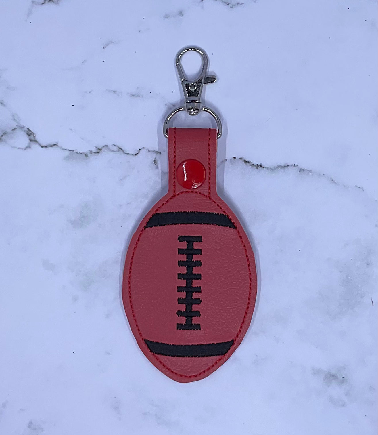 Football Embroidery Keychain