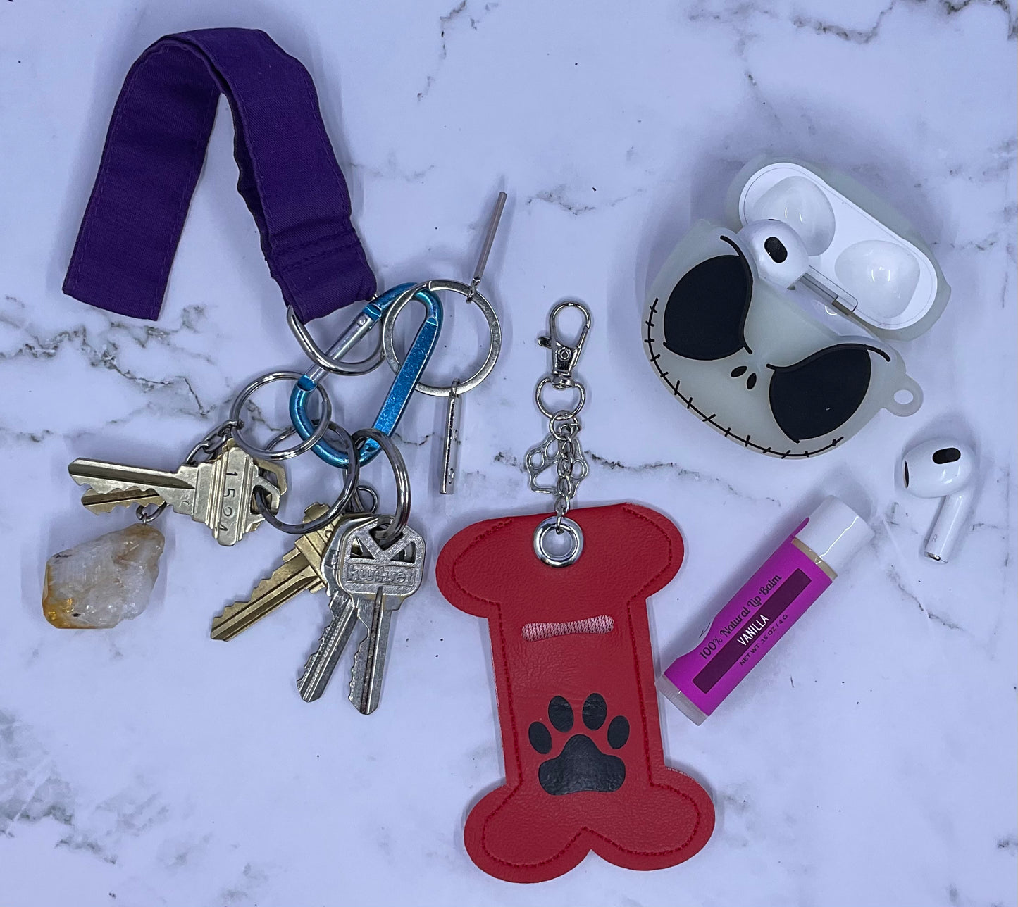 Doggie Bone Chapstick Keychain