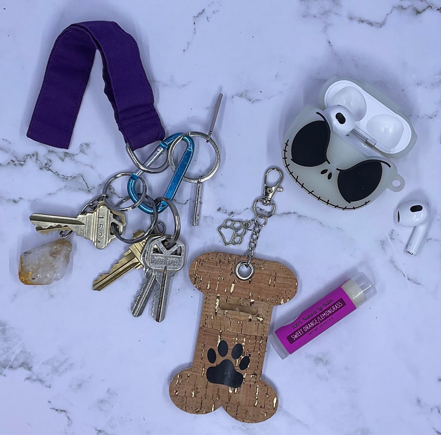 Doggie Bone Chapstick Keychain