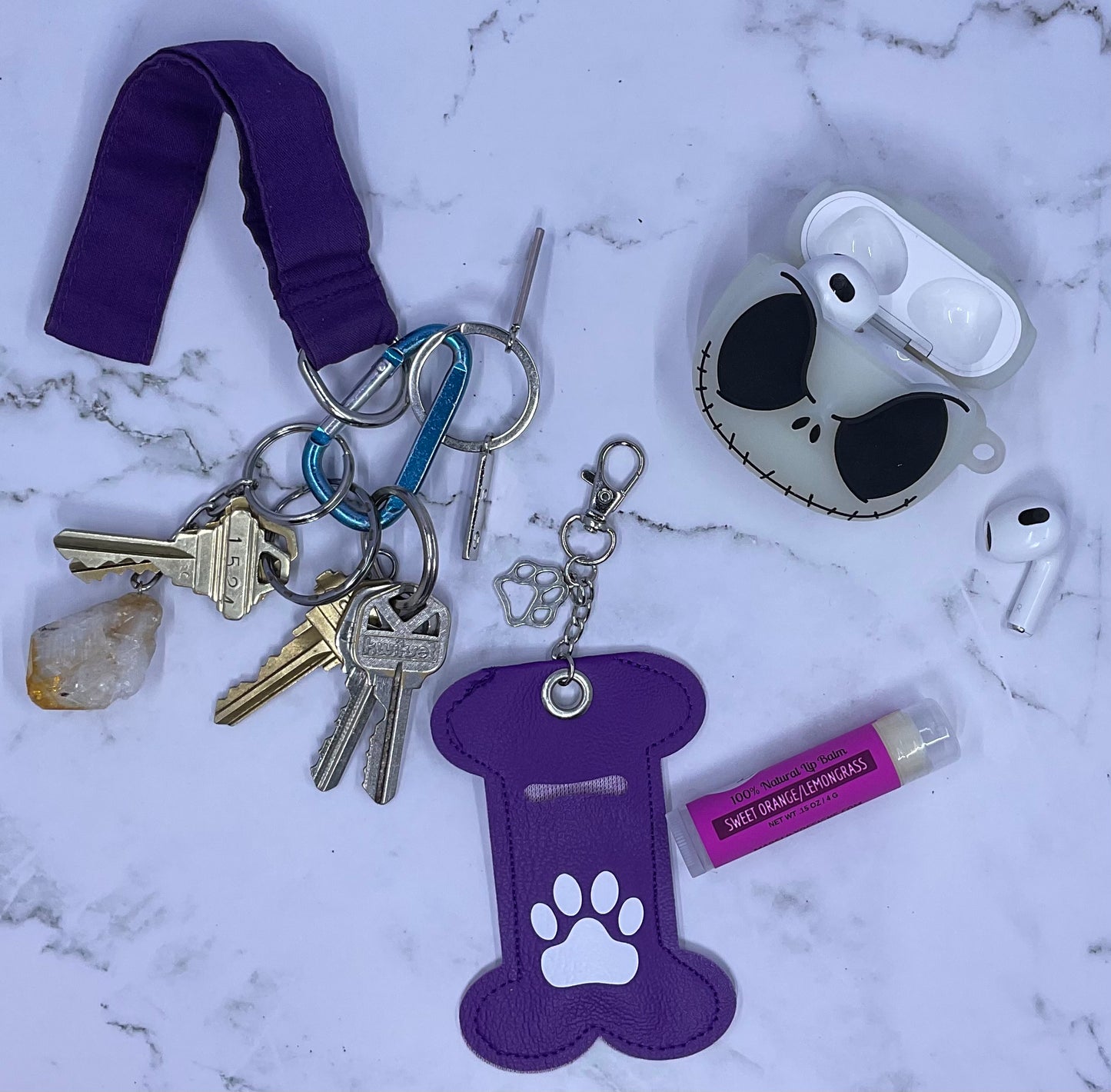 Doggie Bone Chapstick Keychain