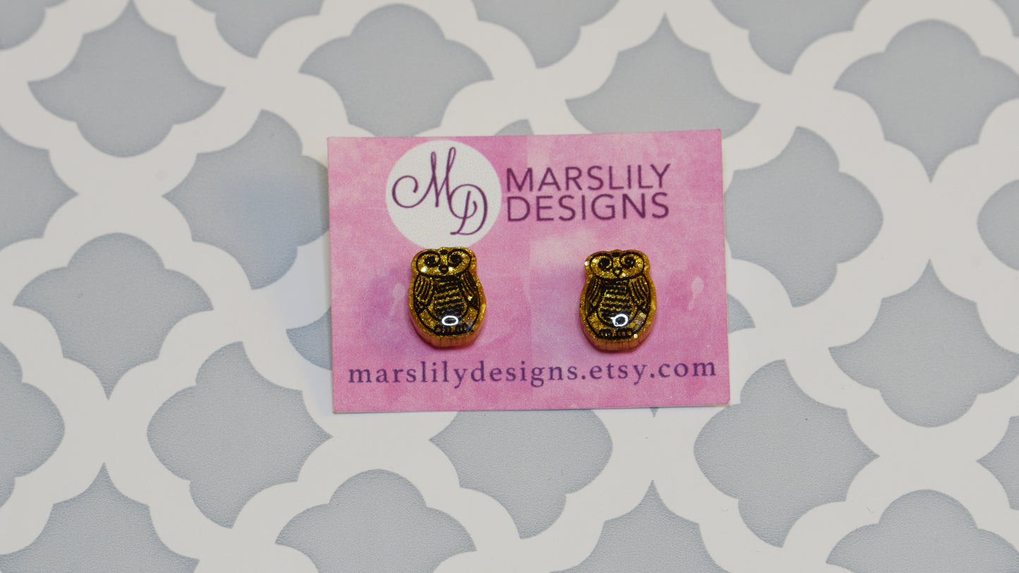 Swirly Face Animal Earrings