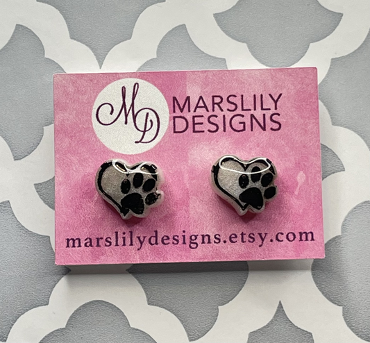 Paw Heart Earrings